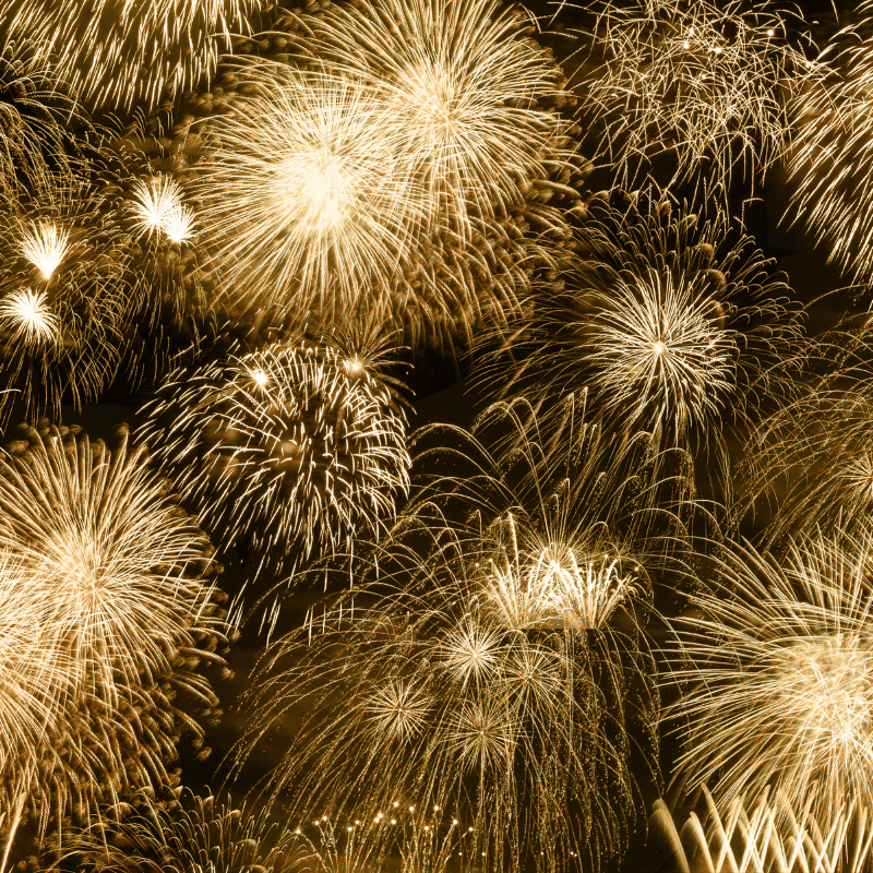 Silvester Feuerwerk Goldregen